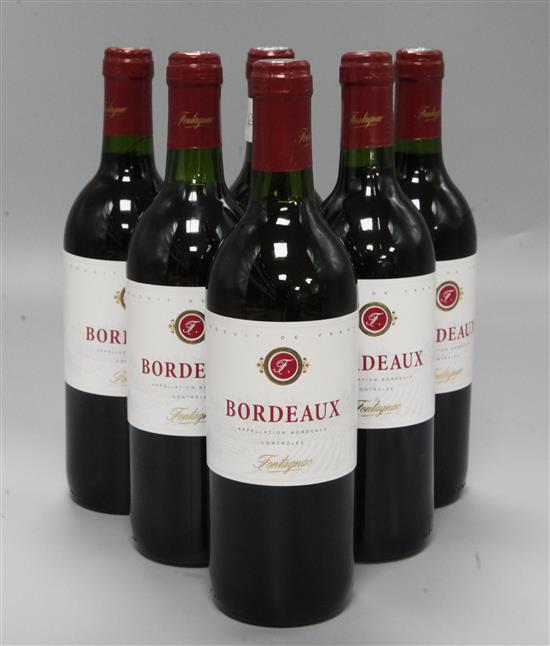 Six bottles of Bordeaux Fontagnac